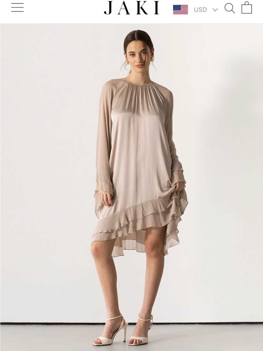 JAKI Estelle Ruffle Midi Dress